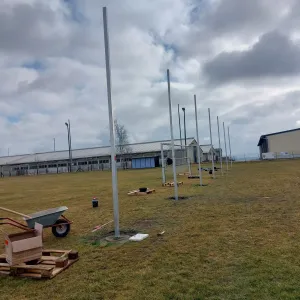 Bauabschnitt 1 – Installation Ballfangnetz